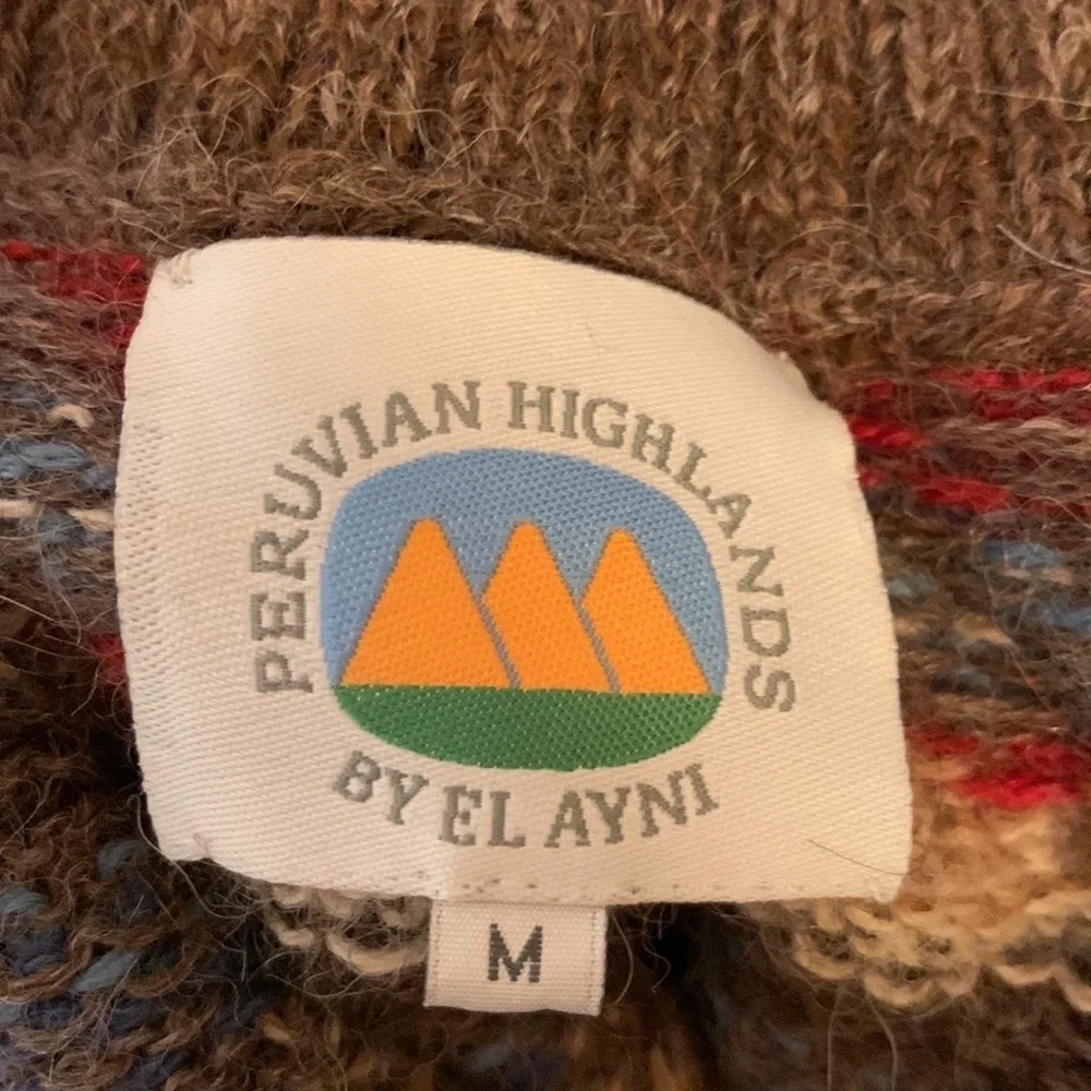 Peruvian Highlands by El Anyi alpaca Fair Isle cardigan sweater Size Medium - Picture 10 of 12